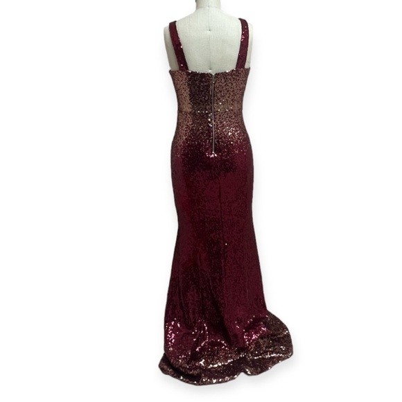 Crystal Doll Gradient Holiday Sequin Floor Length Dress size 9 - Picture 3 of 6